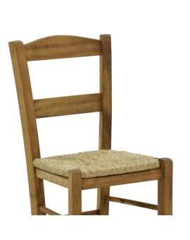 Καρέκλα καφενείου με ψάθα Syros-Charchie pakoworld καρυδί ξύλο 42x40x89εκ9εκ