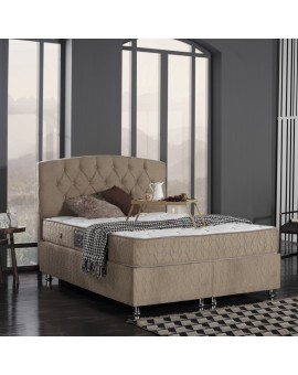 Κρεβάτι Lanse pakoworld διπλό με αποθηκευτικό χώρο καφέ 160x200εκ