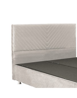 Κρεβάτι Rizko pakoworld διπλό με αποθηκευτικό χώρο κρεμ 160x200εκ
