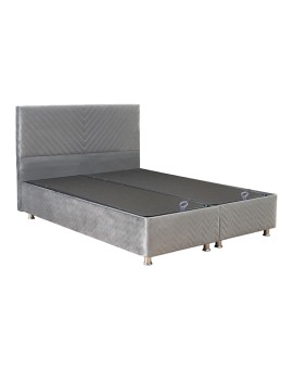 Κρεβάτι Rizko pakoworld διπλό με αποθηκευτικό χώρο γκρι 160x200εκ