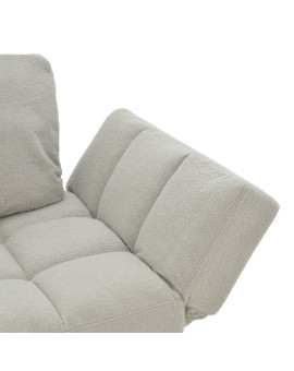 Καναπές - κρεβάτι 3θέσιος Jackie pakoworld μπουκλέ γκρι-μέταλλο μαύρο 190x80x74εκ
