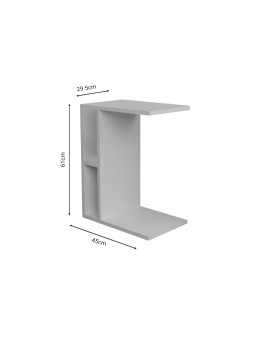 Βοηθητικό τραπέζι Boner pakoworld λευκό μελαμίνης 45x29.5x61εκ