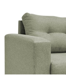 Γωνιακός καναπές αναστρέψιμος Maneli pakoworld ύφασμα γκρι-μπεζ 196x138/77x82εκ