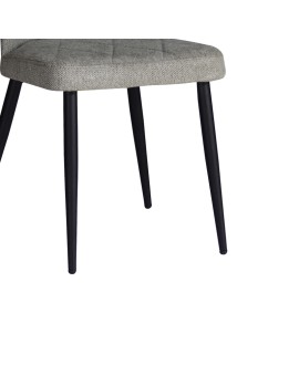 Καρέκλα Vika pakoworld γκρι ύφασμα-πόδι μαύρο μέταλλο 48x58x90εκ