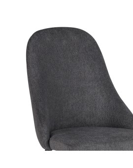 Καρέκλα Remis pakoworld ανθρακί ύφασμα-πόδι μαύρο μέταλλο 49x61x91εκ