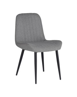 Καρέκλα Versa pakoworld γκρι-μπλε ύφασμα-πόδι μαύρο μέταλλο 54x63.5x84εκ