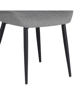 Καρέκλα Versa pakoworld γκρι-μπλε ύφασμα-πόδι μαύρο μέταλλο 54x63.5x84εκ