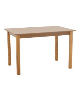 Τραπέζι Zolenio pakoworld μασίφ ξύλο οξιάς με επιφάνεια mdf λούστρο καρυδί 120x80x76εκ