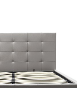 Κρεβάτι Roi pakoworld διπλό με αποθηκευτικό χώρο pu γκρι ματ 160x200εκ