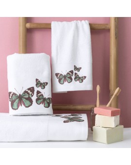 Πετσέτες Σετ 3ΤΜΧ Butterfly 70 x 140 / 50 x 90 / 30 x 50 cm