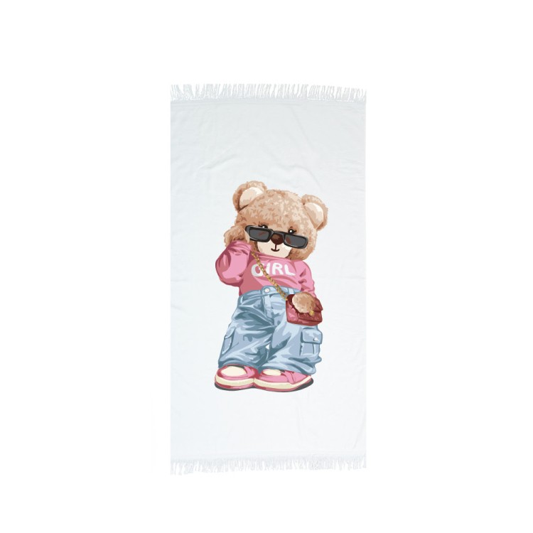 Πετσέτα Παρεό Teddy Girl 90 x 160 cm