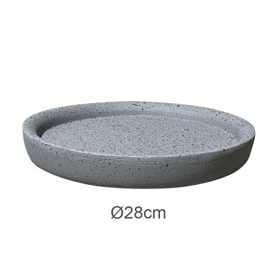 ΠΙΑΤΟ FIBER CLAY ΓΚΡΙ ΓΡΑΝΙΤΗ ΣΤΡΟΓΓΥΛΟ ΓΙΑ ΚΑΣΠΩ - Φ28x3.5cm 5/ΚΙΒ