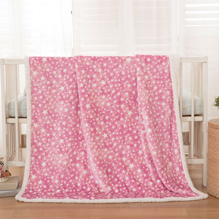 Κουβέρτα βρεφική 80x110 σε 3 χρώματα - Ροζ