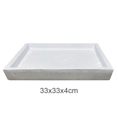 ΠΙΑΤΟ FIBER CLAY ΛΕΥΚΟ ΓΡΑΝΙΤΗ ΤΕΤΡΑΓΩΝΟ ΓΙΑ ΚΑΣΠΩ - 33x33x4cm 5/ΚΙΒ