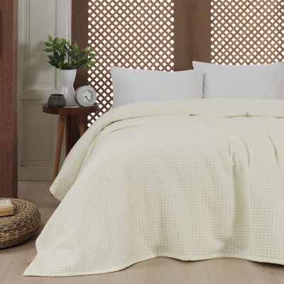 Πικέ υπέρδιπλη waffle Art 1990 Cream 230x240 Εκρού Beauty Home